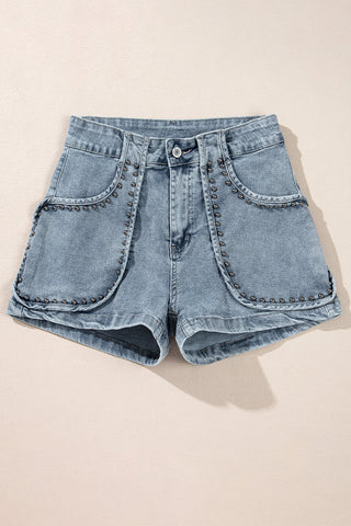 Denim Studded Acid Washed Bottoms | RTS
