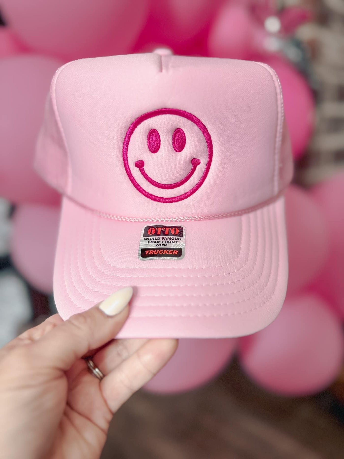 Monochromatic smiley Trucker Hats