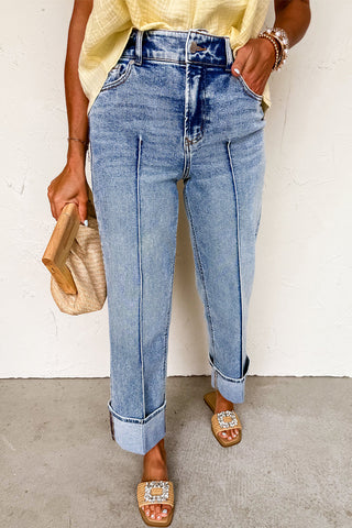 Center Seam Cuffed Jeans RTS