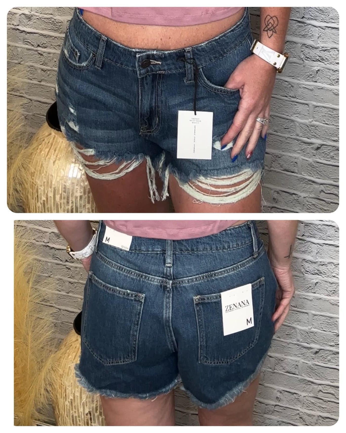 Distressed Denim Shorts  | Z.E.N.A.N.A.