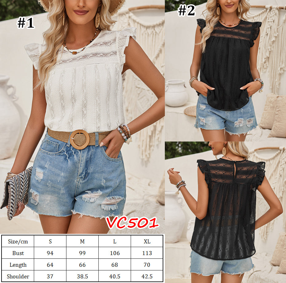 Ruffled Lace Tank Top | VC501