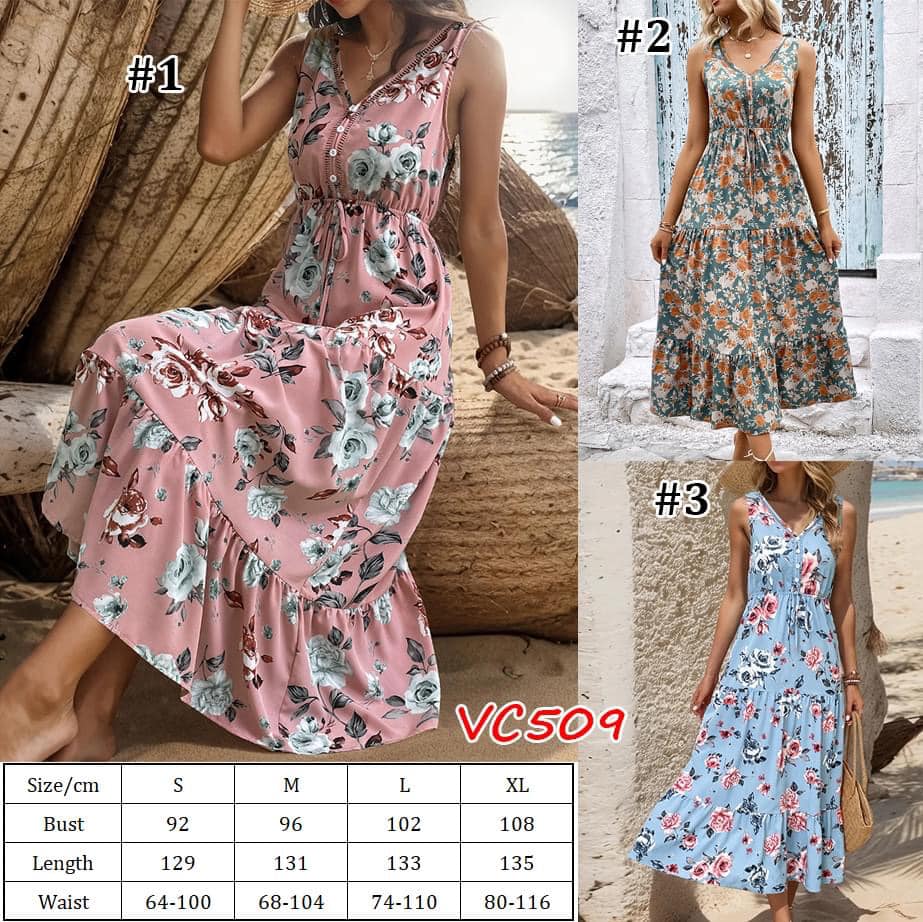 Sleeveless Patchwork Print Dress  | VC509