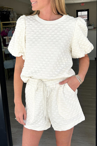 White Texture Checkered Outfit RTS